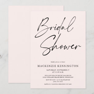 Modernes Minimalistisches Rosa-Brautparty Einladung