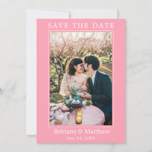Modernes Minimalistisches Rosa Rosa Save The Date