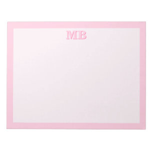 Modernes minimalistisches rosa typografisches Init Notizblock