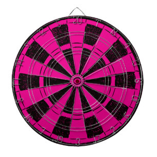 Modernes Minimalistisches Rosa und Schwarz Dartscheibe