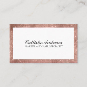 Modernes Minimalistisches Rose Gold Glitzer Einfac Visitenkarte