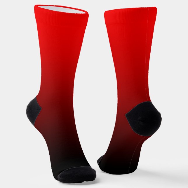 Modernes Minimalistisches Rotes Schwarzes Gradient Socken (Gewinkelt)