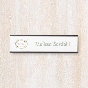 Modernes minimalistisches Salbeigrün benutzerdefin Türschild