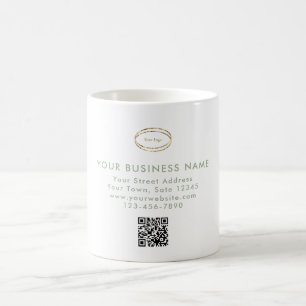 Modernes minimalistisches Salbeigrünes QR-Code-Ges Kaffeetasse