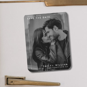 Modernes Minimalistisches Save the Date Foto Magnet