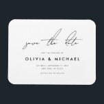 Modernes Minimalistisches Save the Date Magnet<br><div class="desc">Ein einfacher moderner Minimalist spart den Datums-Magneten. Personalisieren Sie dieses minimale Schwarz-Weiß-Design,  um Ihre persönlichen Daten und Nachricht zu haben.</div>