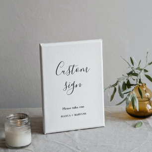 Modernes, minimalistisches Schild Hochzeitstisch S