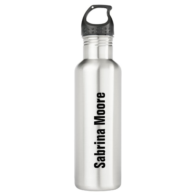 Modernes Minimalistisches Schlichtes Beruflich Edelstahlflasche (Vorderseite)