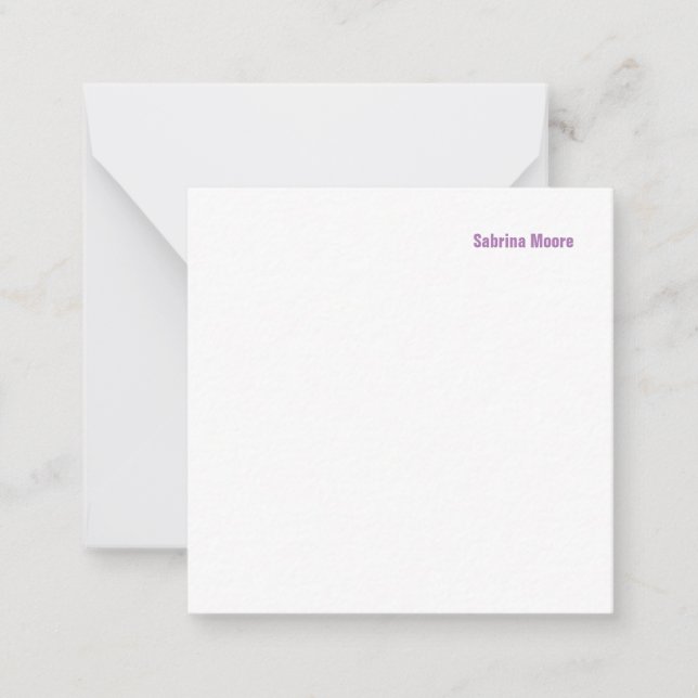 Modernes Minimalistisches Schlichtes Beruflich Mitteilungskarte (Vorderseite)