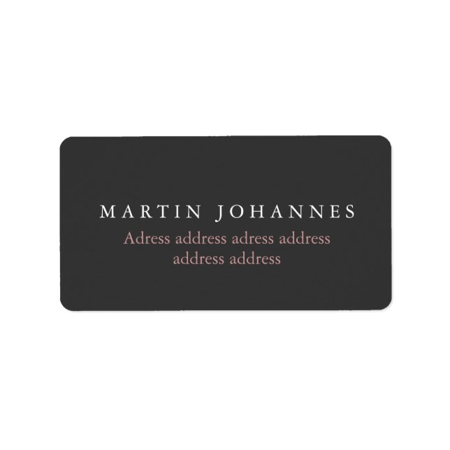 Modernes, Minimalistisches Schlichtes Elegantes Gr Adressaufkleber (Vorne)