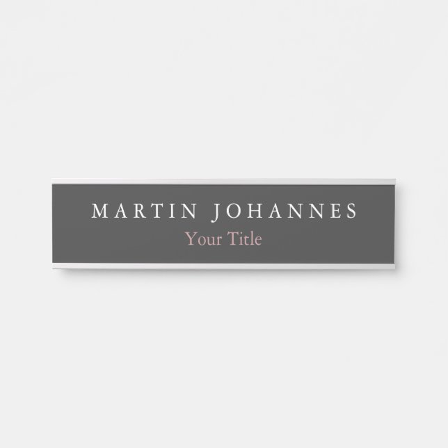 Modernes, Minimalistisches Schlichtes Elegantes Gr Türschild (Vorderseite )