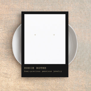 Modernes, Minimalistisches Schmuckstück mit schwar Visitenkarte