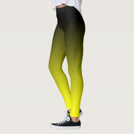 Modernes Minimalistisches Schwarz-Gelb-Farbton Leggings