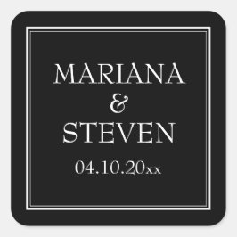 Modernes Minimalistisches Schwarz Quadratischer Aufkleber