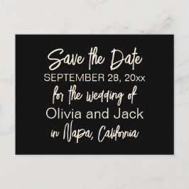 Modernes Minimalistisches Schwarz und Creme Save t Postkarte