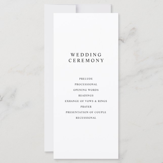 Modernes Minimalistisches Schwarz-Weiß-Hochzeitspr (Vorderseite)