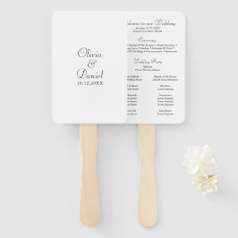 Modernes Minimalistisches Schwarz-Weiß-Hochzeitspr Fächer
