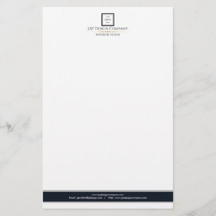Modernes Minimalistisches Schwarz-Weiß-Logo-Geschä Briefpapier