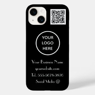 Modernes minimalistisches Schwarz-Weiß-Logo QR-Cod Case-Mate iPhone 14 Hülle
