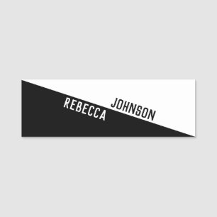 Modernes Minimalistisches Schwarz-weiß Namensschild