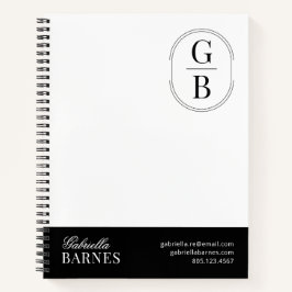 Modernes Minimalistisches Schwarz/Weiß Notizbuch