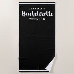 Modernes Minimalistisches Schwarzes Bachelorett Wo Strandtuch