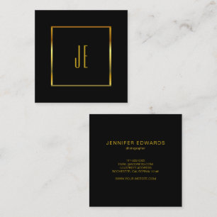 Modernes, minimalistisches schwarzes Gold, einfach Quadratische Visitenkarte