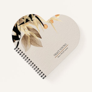 Modernes, Minimalistisches Schwarzes Gold Notizbuch