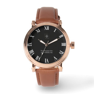 Modernes minimalistisches schwarzes Uhr-Logo und F Armbanduhr