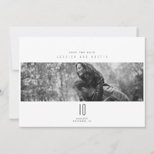 Modernes Minimalistisches Schwarzweiss Save the Save The Date