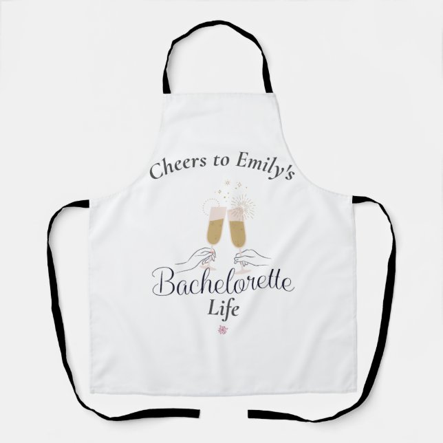 Modernes Minimalistisches Script Bachelorette Indi Schürze (Vorderseite)