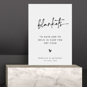Modernes Minimalistisches Script-Blanket-Hochzeits Poster