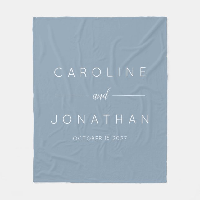 Modernes Minimalistisches Script Custom Wedding Du Fleecedecke (Vorderseite)