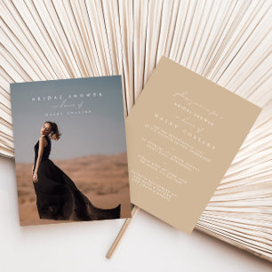 Modernes Minimalistisches Script Foto Chic Brautpa Einladung