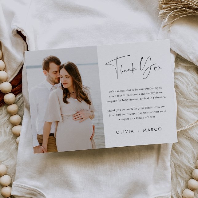 Modernes Minimalistisches Script-Foto Dankeskarte (Von Creator hochgeladen)