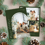 Modernes Minimalistisches Script Happy Holiday Fot Feiertagskarte<br><div class="desc">Moderne Minimalistische Script Happy Holidays Foto Green Holiday Card</div>