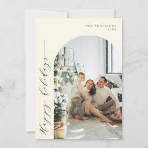 Modernes Minimalistisches Script Happy Holidays 5  Feiertagskarte