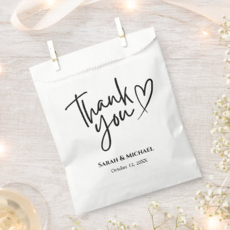 Modernes Minimalistisches Script Heart Vielen Dank Geschenktütchen