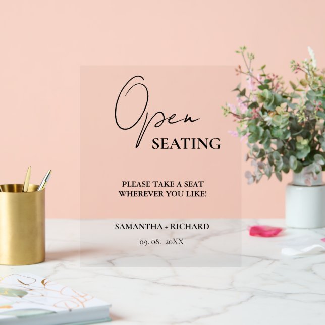 Modernes Minimalistisches Script-Hochzeitssymbol Acrylschild (Hochzeit)