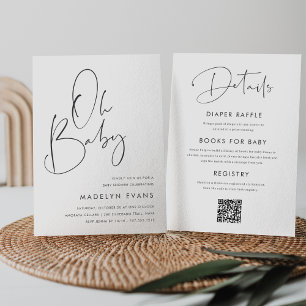 Modernes Minimalistisches Script in einer Kinderdu Einladung