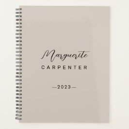 Modernes Minimalistisches Script Light Taupe 2023 Planer