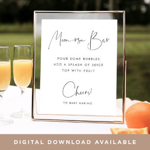 Modernes Minimalistisches Script Mama-osa-Bar-Zeic Poster