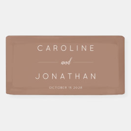 Modernes Minimalistisches Script MochaCustom Weddi Banner