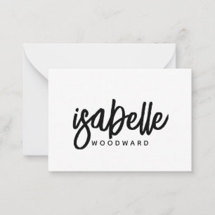 Modernes Minimalistisches Script Monogram Mitteilungskarte