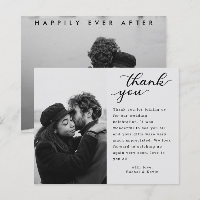 Modernes Minimalistisches Script Wedding Foto Viel (Vorne/Hinten)