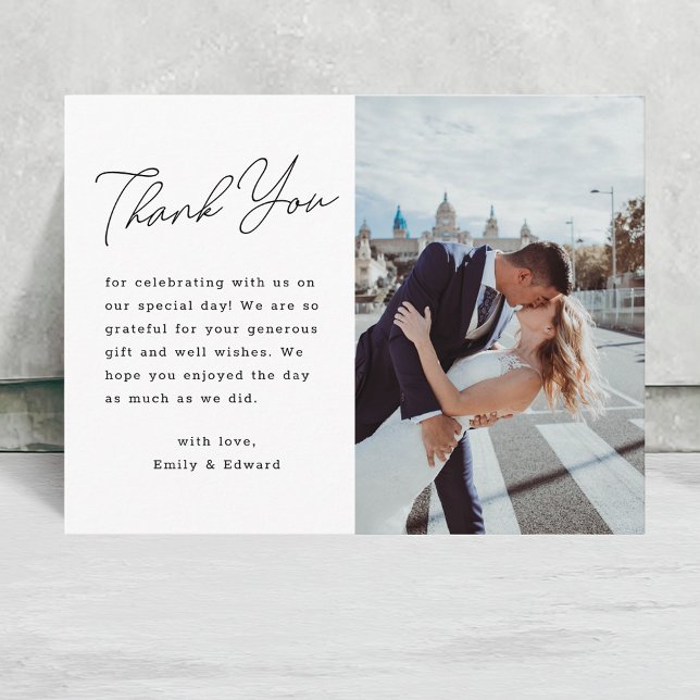 Modernes Minimalistisches Script Wedding Foto Viel Postkarte (Von Creator hochgeladen)