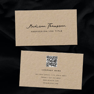 Modernes Minimalistisches Signaturskript QR Code K Visitenkarte