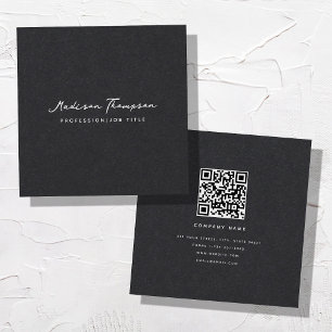 Modernes Minimalistisches Signaturskript QR Code S Quadratische Visitenkarte