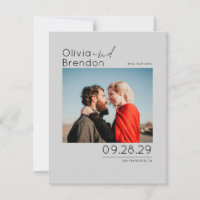 Modernes Minimalistisches Silbergrau-Save the Date