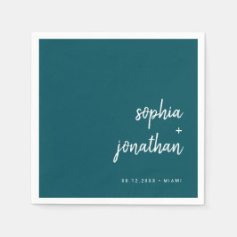 Modernes Minimalistisches Skript | Aquamarine Hoch Serviette